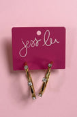 Crystal Detail Hoop Earrings - Jess Lea Boutique