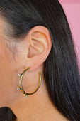 Crystal Detail Hoop Earrings - Jess Lea Boutique