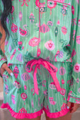 Decked in Ornaments Ruffle Pajama Set - Jess Lea Boutique