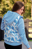 Delilah Puffer Vest- Blue Eternal Blossom - Jess Lea Boutique