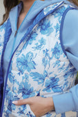 Delilah Puffer Vest- Blue Eternal Blossom - Jess Lea Boutique