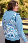 Delilah Puffer Vest- Blue Eternal Blossom - Jess Lea Boutique