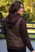 Delilah Puffer Vest- Coco Leopard - Jess Lea Boutique