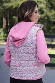 Delilah Puffer Vest- Ditzy Floral - Jess Lea Boutique