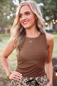 Destiny Ribbed Bodysuit Chocolate - Jess Lea Boutique