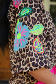 Donna Embroidered Top- Leopard - Jess Lea Boutique