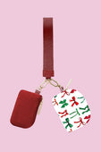 Double Pouch Wristlet- Midnight Bow Christmas Edition - Jess Lea Boutique