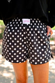 Easy Win Polka Dot Boxer Shorts- Black - Jess Lea Boutique