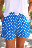 Easy Win Polka Dot Boxer Shorts- Blue - Jess Lea Boutique