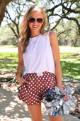 Easy Win Polka Dot Boxer Shorts- Maroon - Jess Lea Boutique