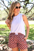 Easy Win Polka Dot Boxer Shorts- Maroon - Jess Lea Boutique