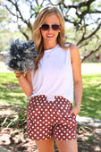 Easy Win Polka Dot Boxer Shorts- Maroon - Jess Lea Boutique