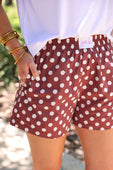 Easy Win Polka Dot Boxer Shorts- Maroon - Jess Lea Boutique