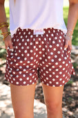 Easy Win Polka Dot Boxer Shorts- Maroon - Jess Lea Boutique
