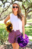 Easy Win Polka Dot Boxer Shorts- Purple - Jess Lea Boutique