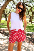 Easy Win Polka Dot Boxer Shorts- Red - Jess Lea Boutique