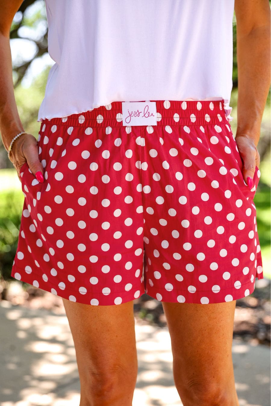 Easy Win Polka Dot Boxer Shorts- Red - Jess Lea Boutique