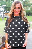 Emma Mesh Tee- After Dark Polka Dot - Jess Lea Boutique