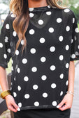 Emma Mesh Tee- After Dark Polka Dot - Jess Lea Boutique