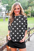 Emma Mesh Tee- After Dark Polka Dot - Jess Lea Boutique