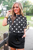 Emma Mesh Tee- After Dark Polka Dot - Jess Lea Boutique