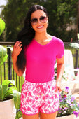 Eternal Blossom Everyday Shorts- Pink - Jess Lea Boutique