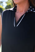 Everyday Polo Tank- After Dark Polka Dot - Jess Lea Boutique