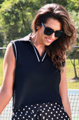 Everyday Polo Tank- After Dark Polka Dot - Jess Lea Boutique