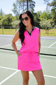 Everyday Polo Tank- Neon Pink Safari Chic - Jess Lea Boutique