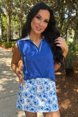 Everyday Polo Tank- Royal Blue/White - Jess Lea Boutique
