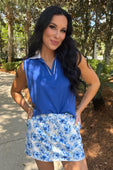 Everyday Polo Tank- Royal Blue/White - Jess Lea Boutique