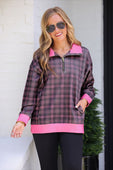 Everyday Pullover- Ellie Plaid - Jess Lea Boutique