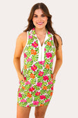 Everyday Zipper Dress, Pink Tropical - Jess Lea Boutique