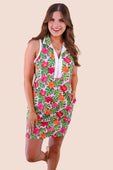 Everyday Zipper Dress, Pink Tropical - Jess Lea Boutique