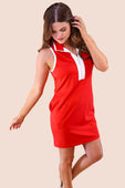 Everyday Zipper Dress, Solid Red - Jess Lea Boutique