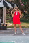 Everyday Zipper Dress, Solid Red - Jess Lea Boutique