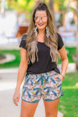 Eye Of The Tiger Drawstring Everyday Shorts - Jess Lea Boutique
