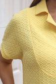 Ezra Textured Zipper Dress- Butter Yellow - Jess Lea Boutique