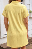 Ezra Textured Zipper Dress- Butter Yellow - Jess Lea Boutique