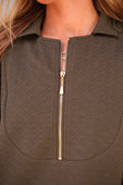 Ezra Textured Zipper Dress- Chocolate - Jess Lea Boutique