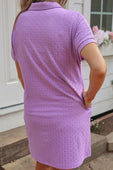 Ezra Textured Zipper Dress Lavender - Jess Lea Boutique
