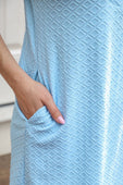 Ezra Textured Zipper Dress Light Blue - Jess Lea Boutique