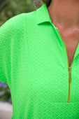 Ezra Textured Zipper Dress- Lime Green - Jess Lea Boutique