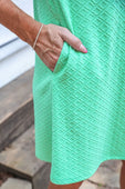 Ezra Textured Zipper Dress- Spearmint - Jess Lea Boutique