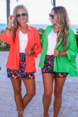Fiesta Time Floral Everyday Shorts Black - Jess Lea Boutique