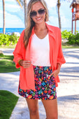 Fiesta Time Floral Skort- Black - Jess Lea Boutique