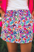 Fiesta Time Floral Skort- White - Jess Lea Boutique
