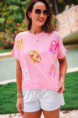 Flip Flop Fun Sequin Patch Top - Jess Lea Boutique