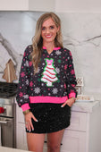 Foil Bow Christmas Treat Snowflake Pullover - Jess Lea Boutique