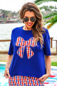 Gingham Glory Bow Luxe Tee - Jess Lea Boutique